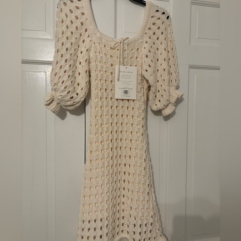 SABO SKIRT - mini crochet dress (lined), size S